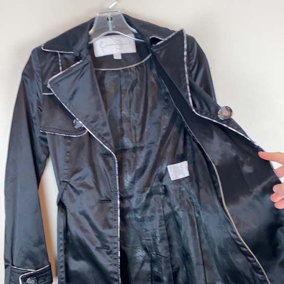 Jessica Simpson Black Trench Coat Size XS - Picture 12 of 15